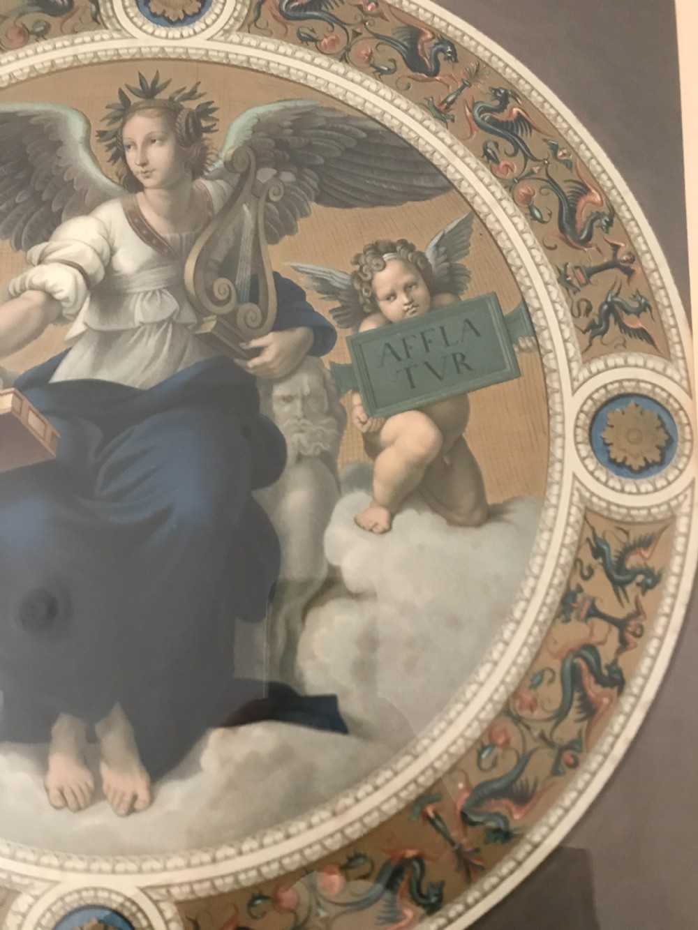 Antique Arundel Society Chromolithograph FRESCO by Raffaelle Poetry View III