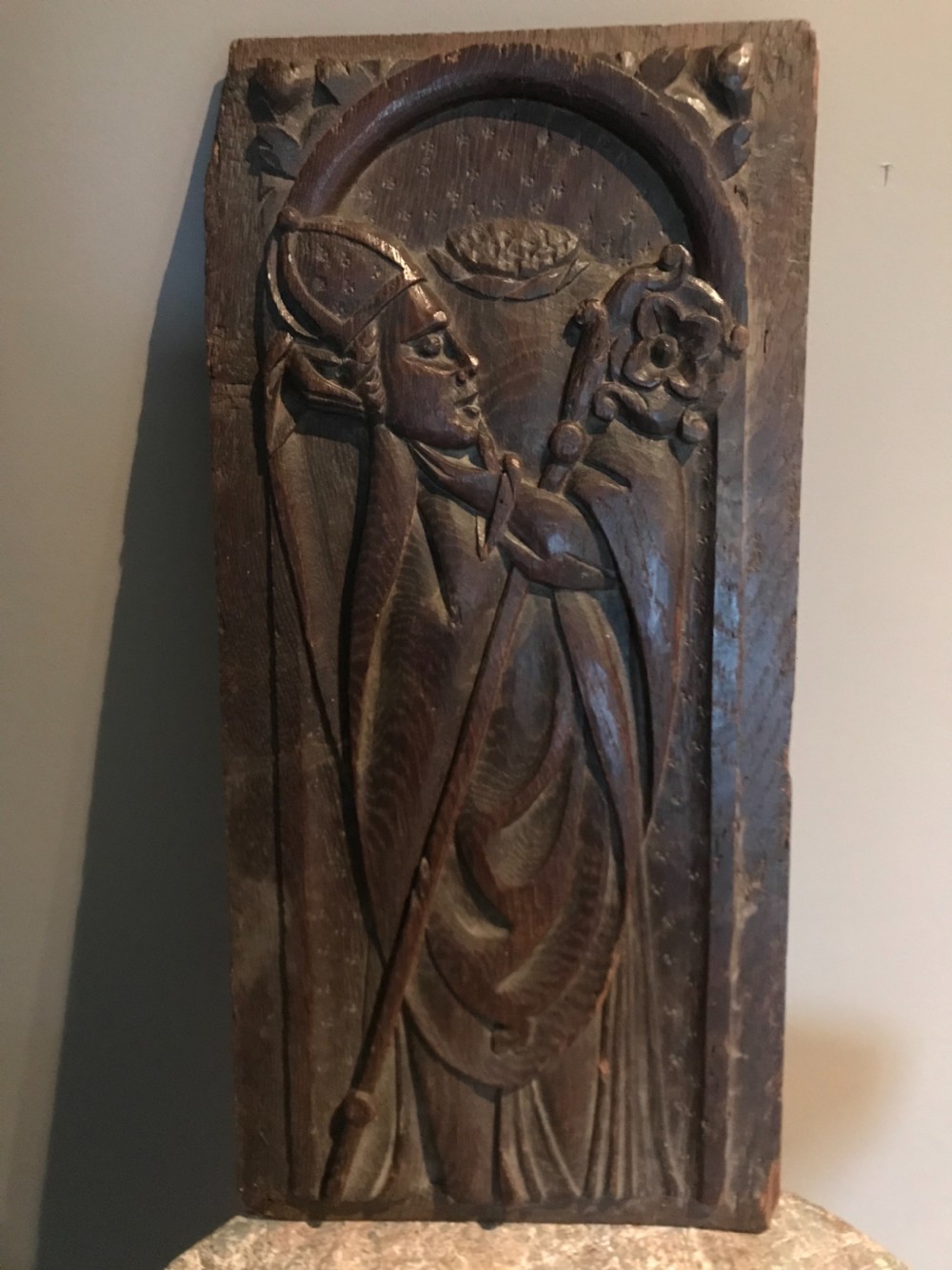 16TH CENTURY CARVED OAK Panel Saint Dennis Decapitation