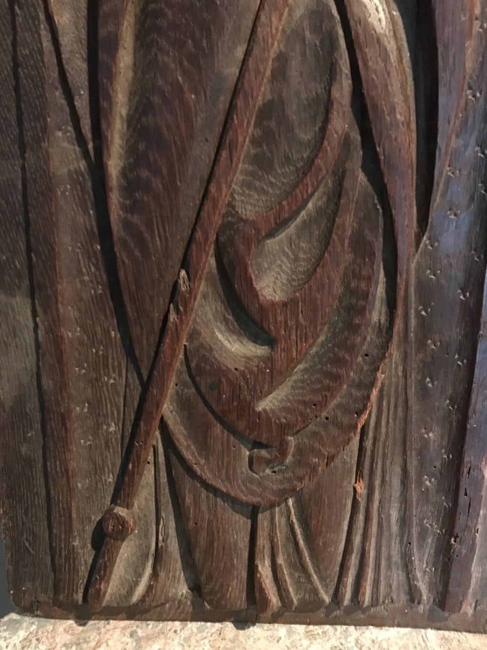 16TH CENTURY CARVED OAK Panel Saint Dennis Decapitation View III
