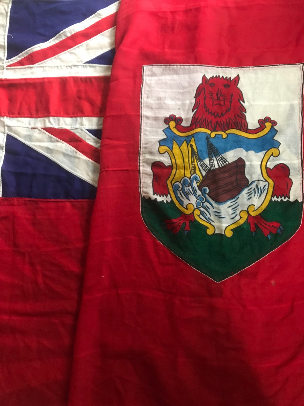 Rare Huge Antique Colonial Bermuda Ensign Flag