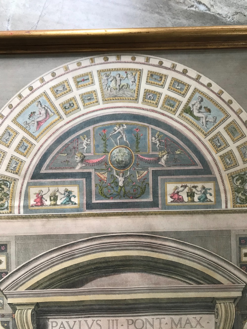 STUNNING 18th Century Engraving Giovanni Ottaviani Fresco Vatican View II