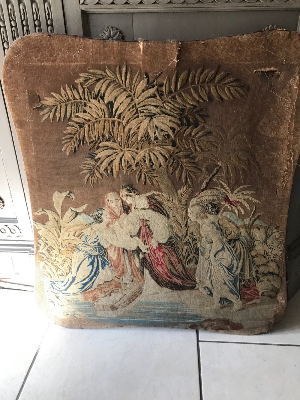 Large 18th Century French Fine Embroidery 