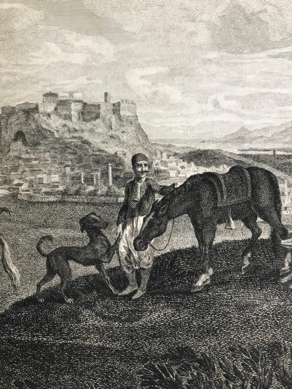 RARE Large 18th Century Engraving Panoramic View of Athens by James Basire  View III