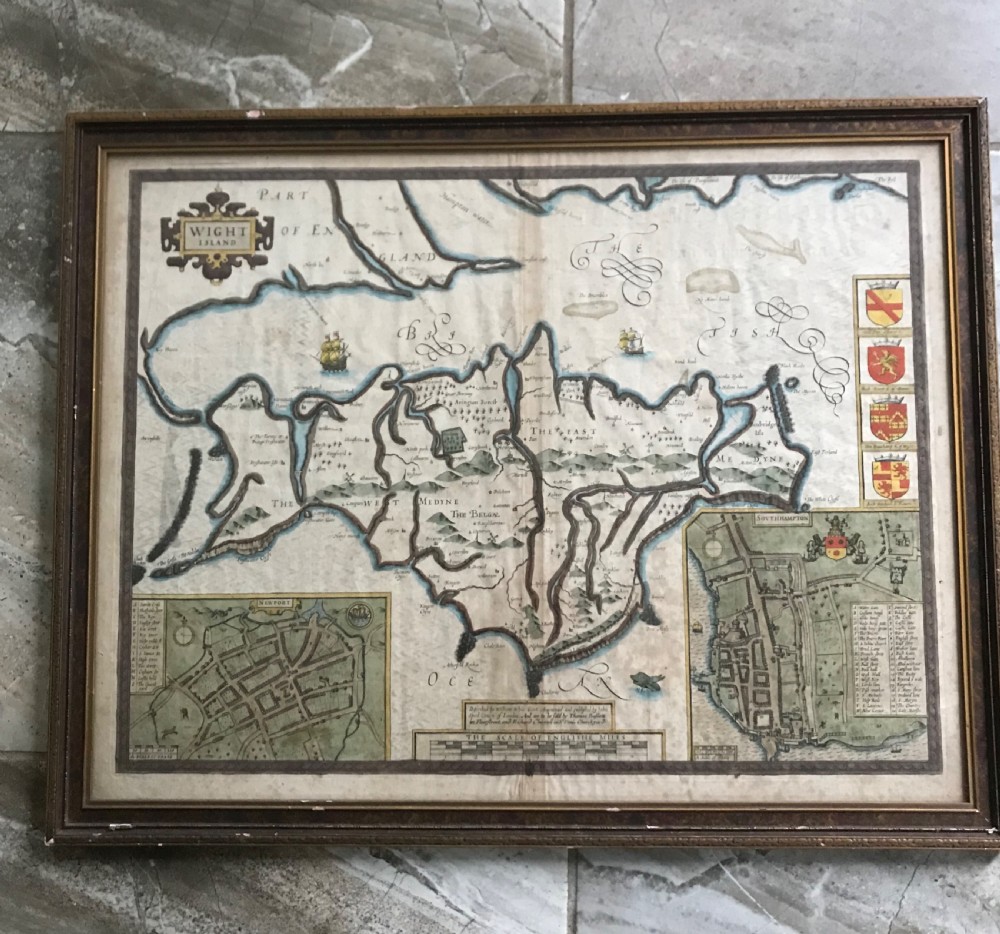 17th Century Isle of Wight John Speed Map