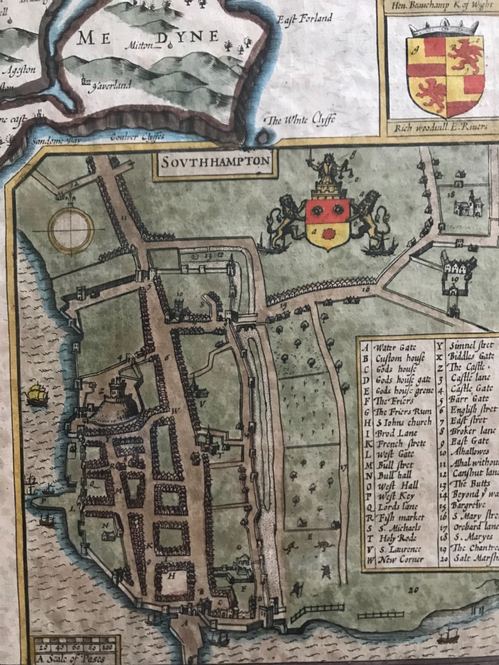 17th Century Isle of Wight John Speed Map View II