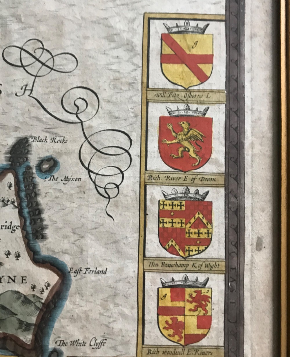 17th Century Isle of Wight John Speed Map View IV