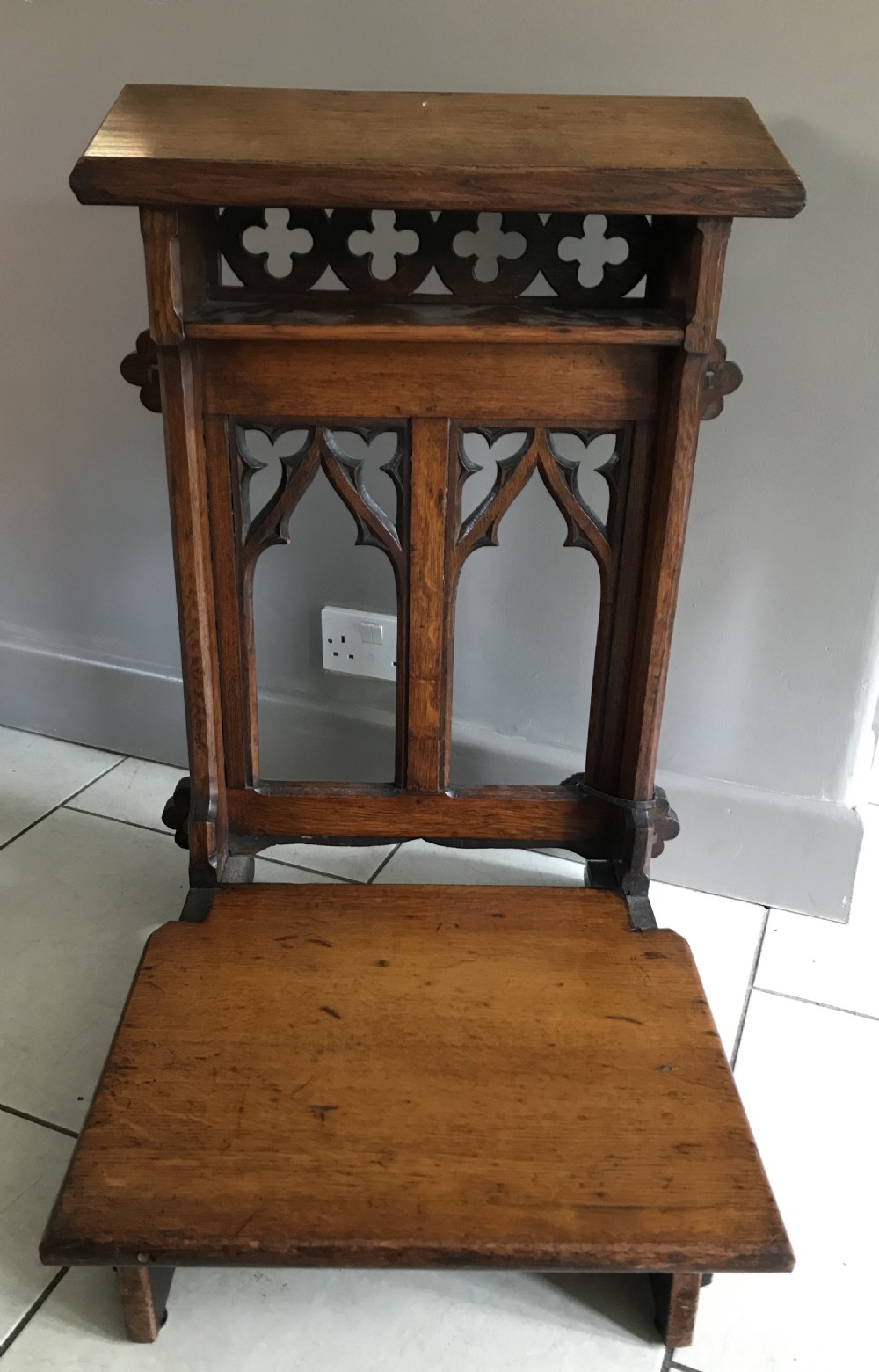 19th Century Carved Oak Church Gothic Pugin Lectern View IV