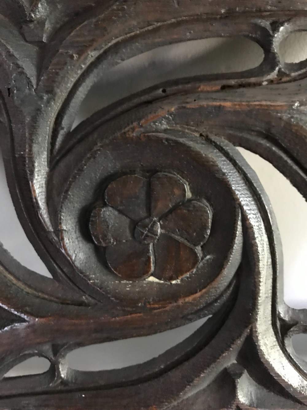 16th Century Carved Oak Gothic Tracery Panel from a Aumbry View II