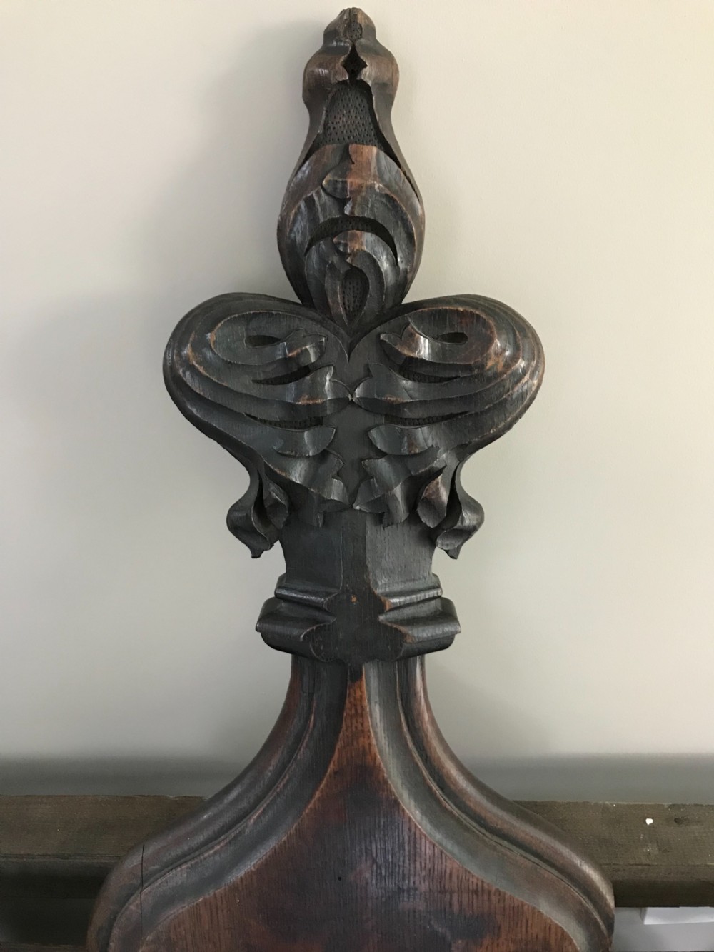 Victorian Carved Oak Gothic Church Poppy Panel 