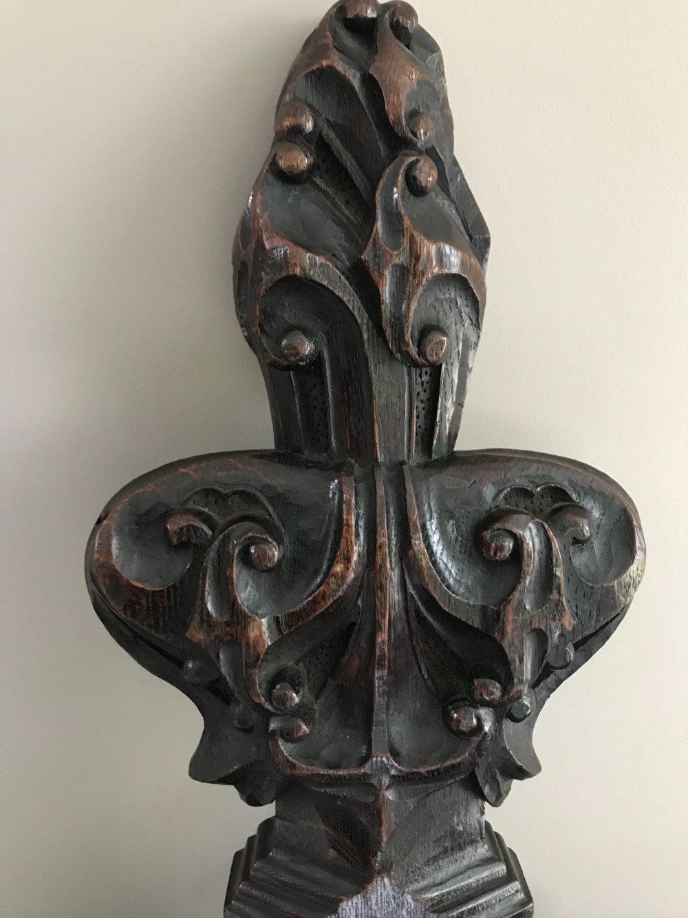 Victorian Church Carved Oak Ecclesiastical Poppy Finial View III