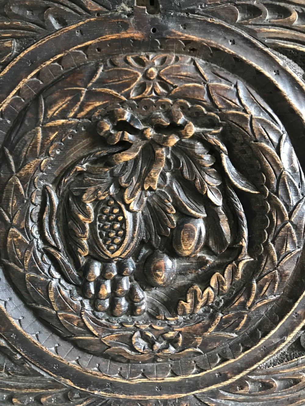 18th Century CARVED OAK COFFER PANEL View II