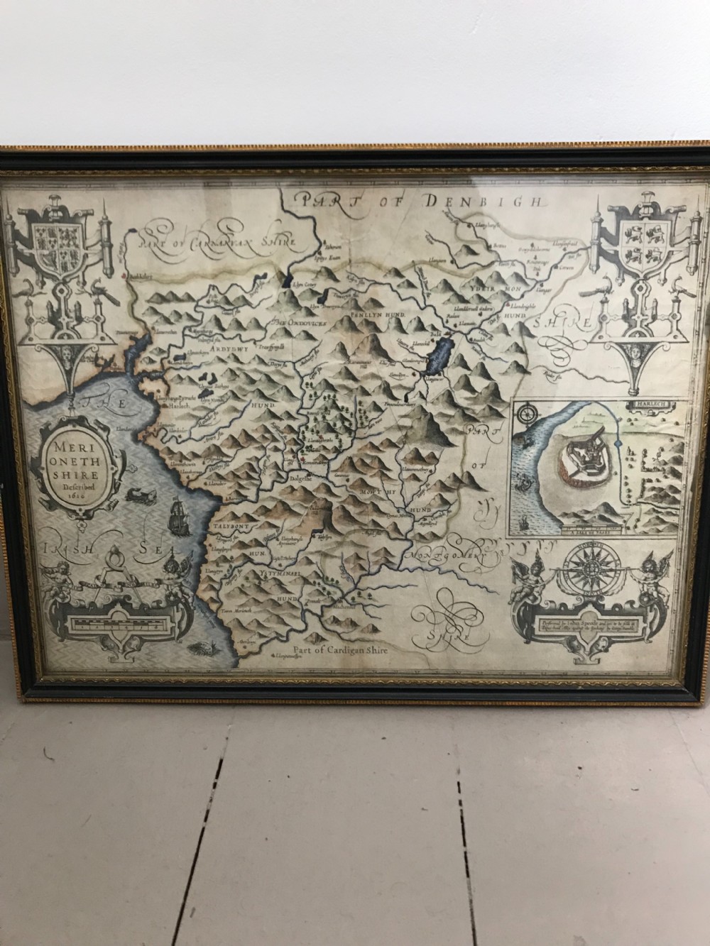 17th Century Map of Wales Merionethshire John Speed Double Sided