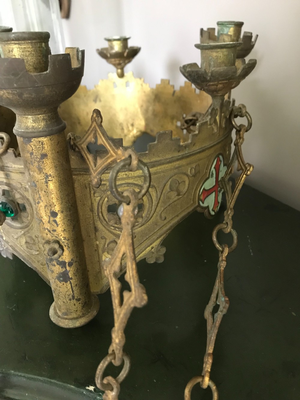 ANTIQUE Gothic Revival Chandelier View III