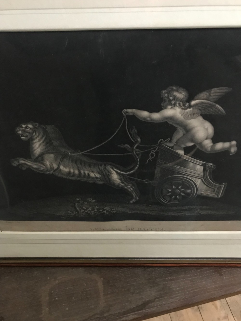 18th Century Engraving Le Genie de Bacchus Cherub