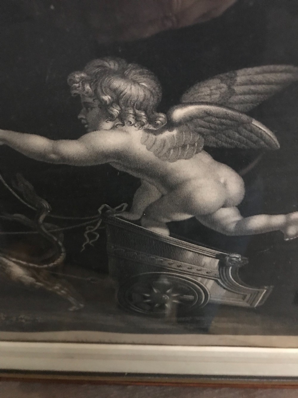 18th Century Engraving Le Genie de Bacchus Cherub View II