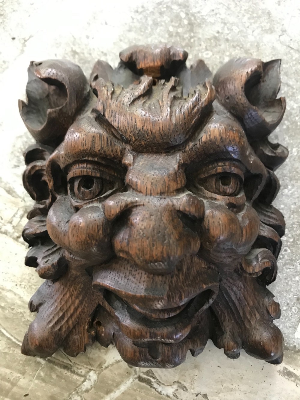 19th Century Heavy Carved Oak GARGOYLE Ceiling Boss