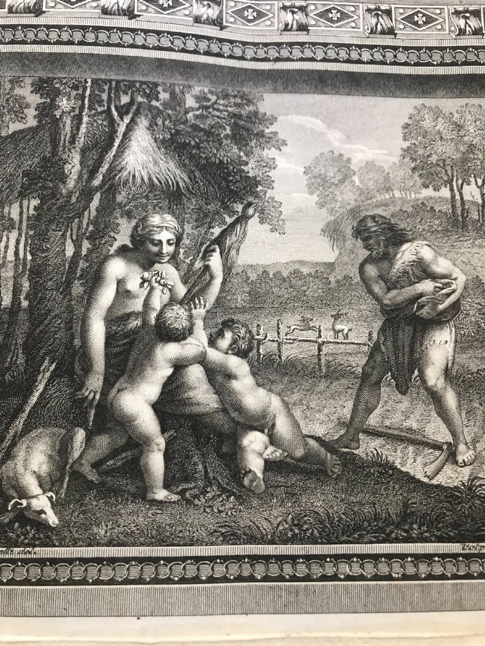 Giovanni Ottaviani 18th Century Engraving Adam & Eve by Rafaele Vatican View IV