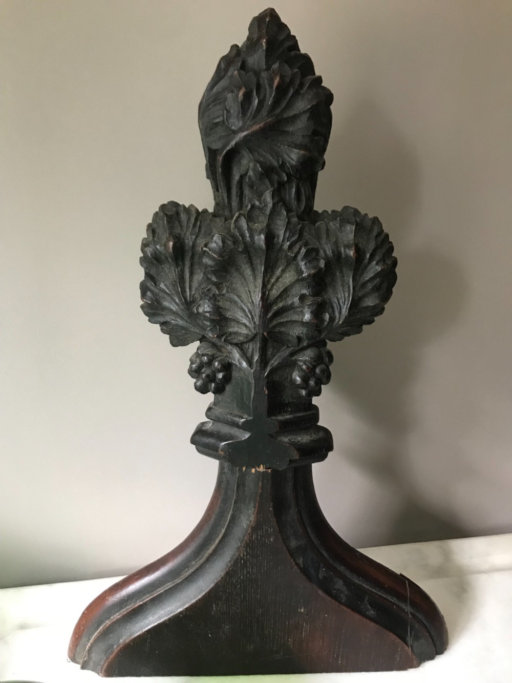 19th Century Carved Oak Poppy Head Church Pew Panel View III