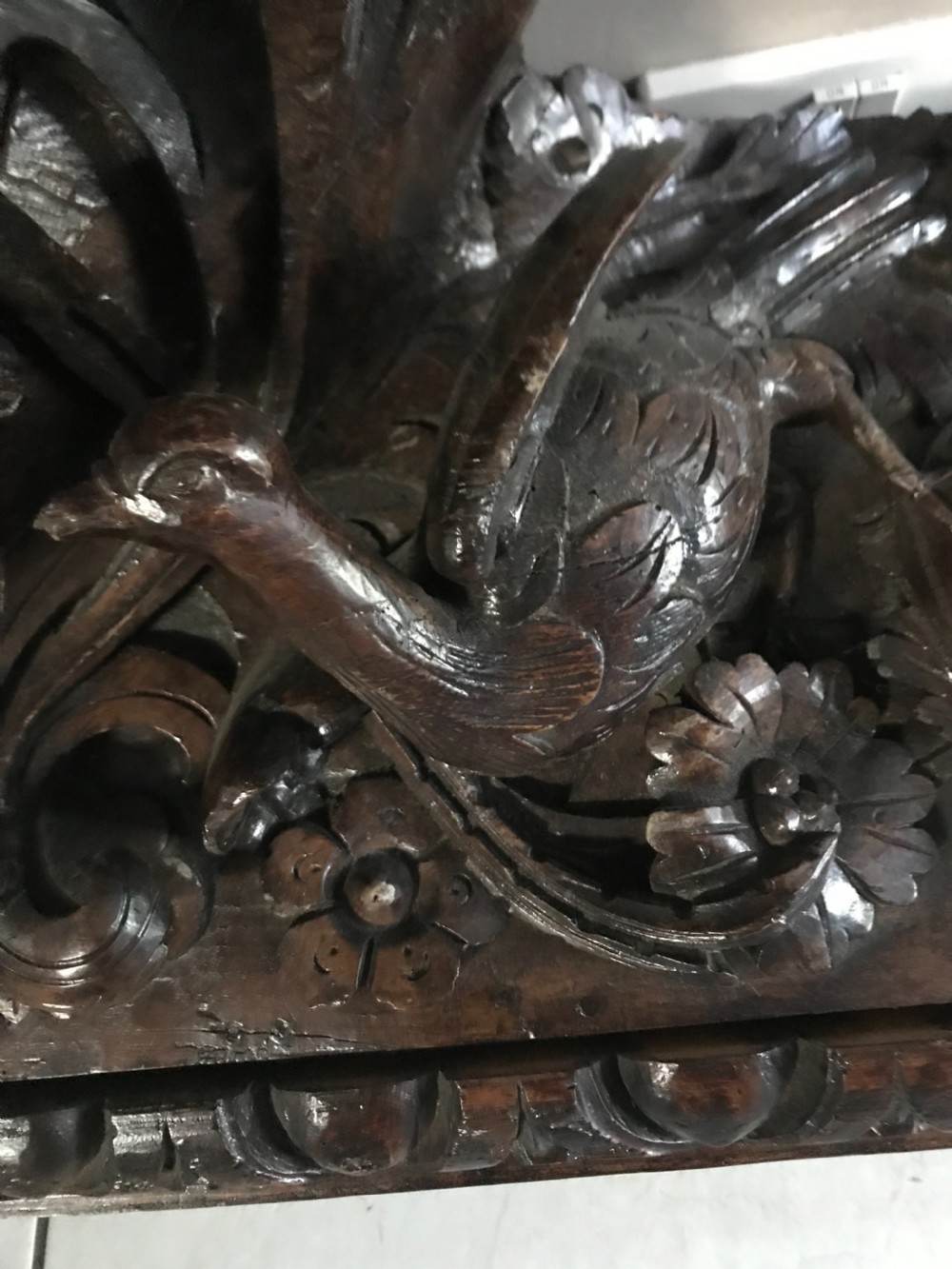 Large 19th Century Black Forest Walnut Overdoor Pediment carving View II