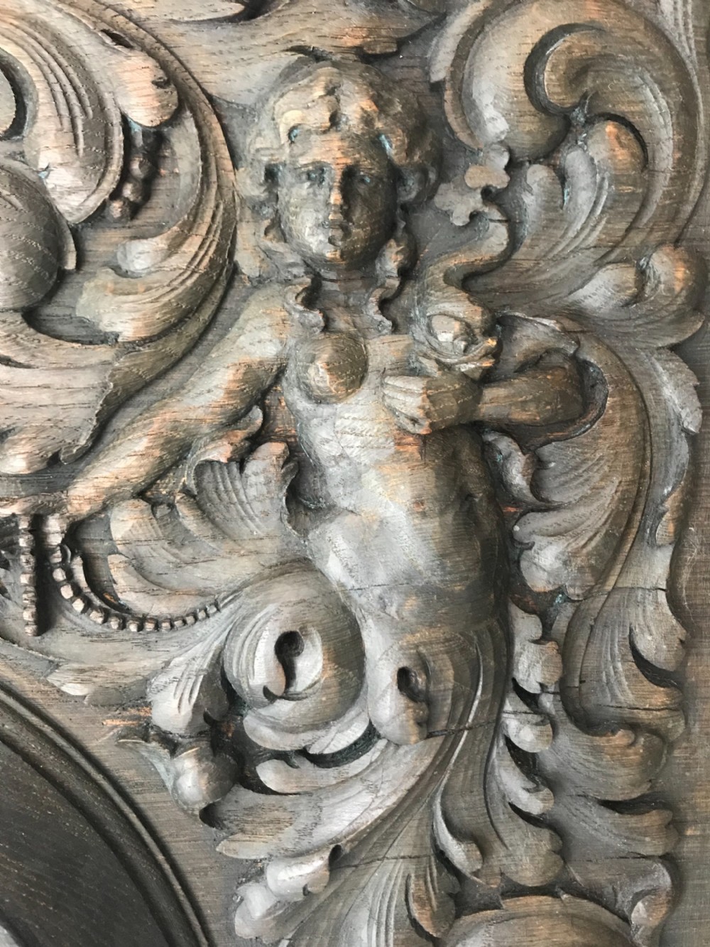 19th Century Carved Oak Painting or Mirror Frame View II