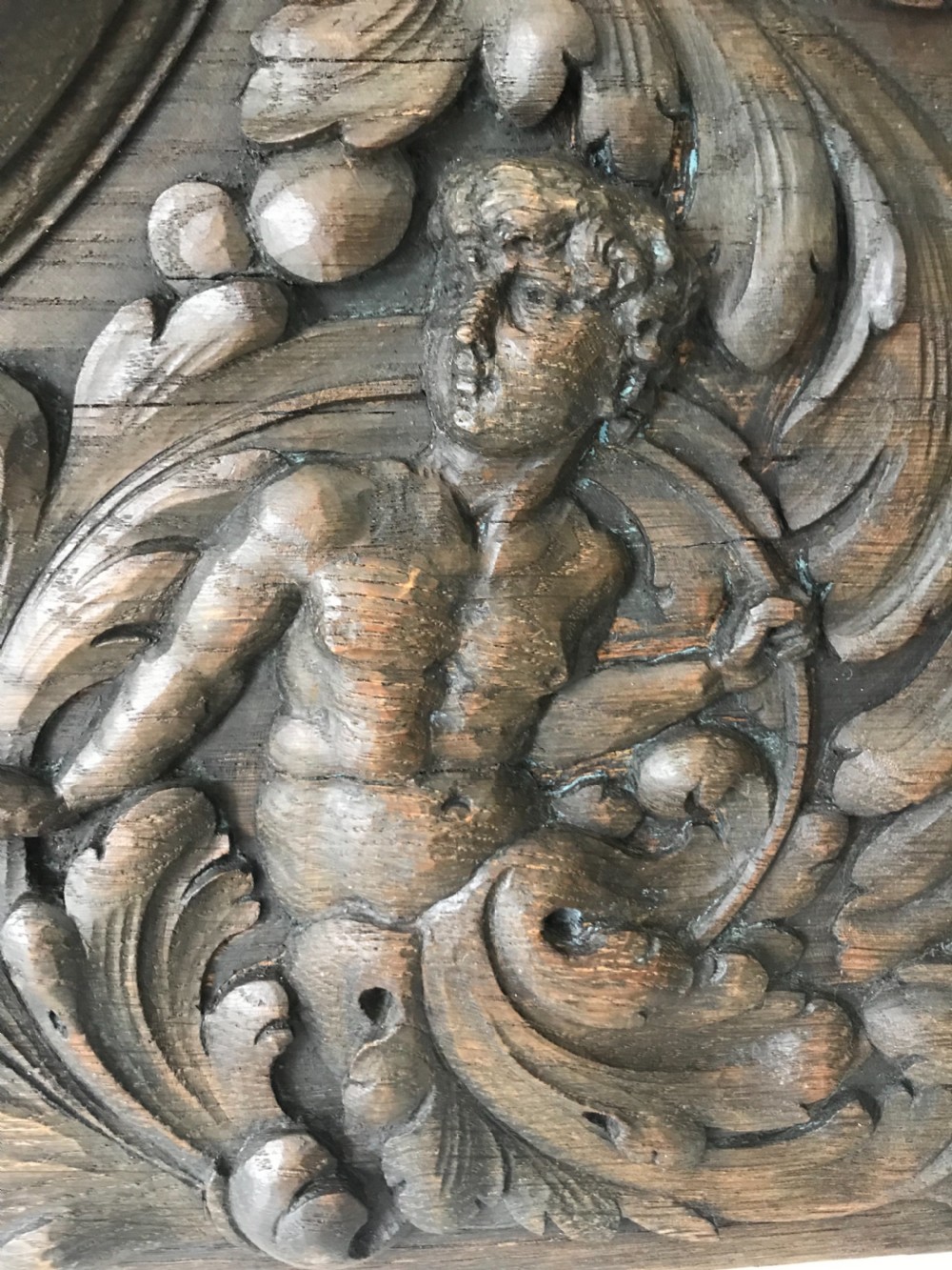 19th Century Carved Oak Painting or Mirror Frame View III