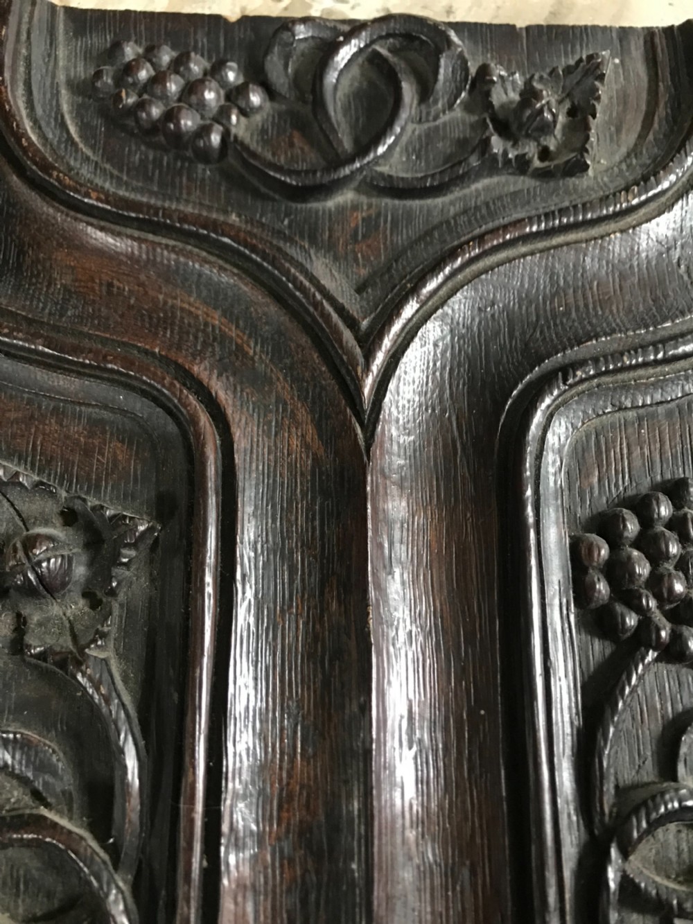 16th Century Carved Oak Parchemin Panel. View III