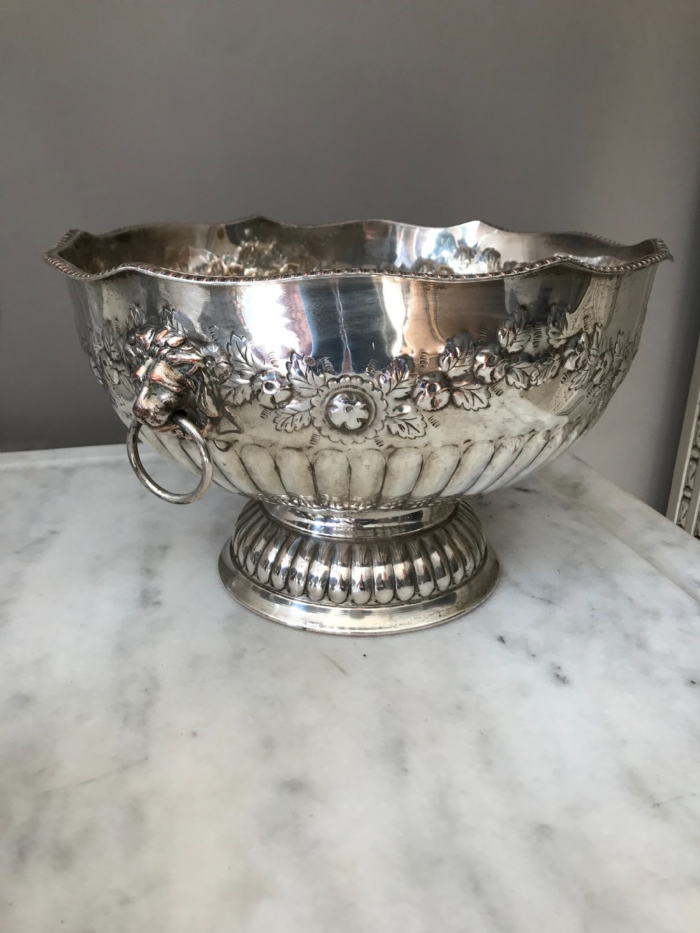 Large Victorian Silver Plated Punch Bowl