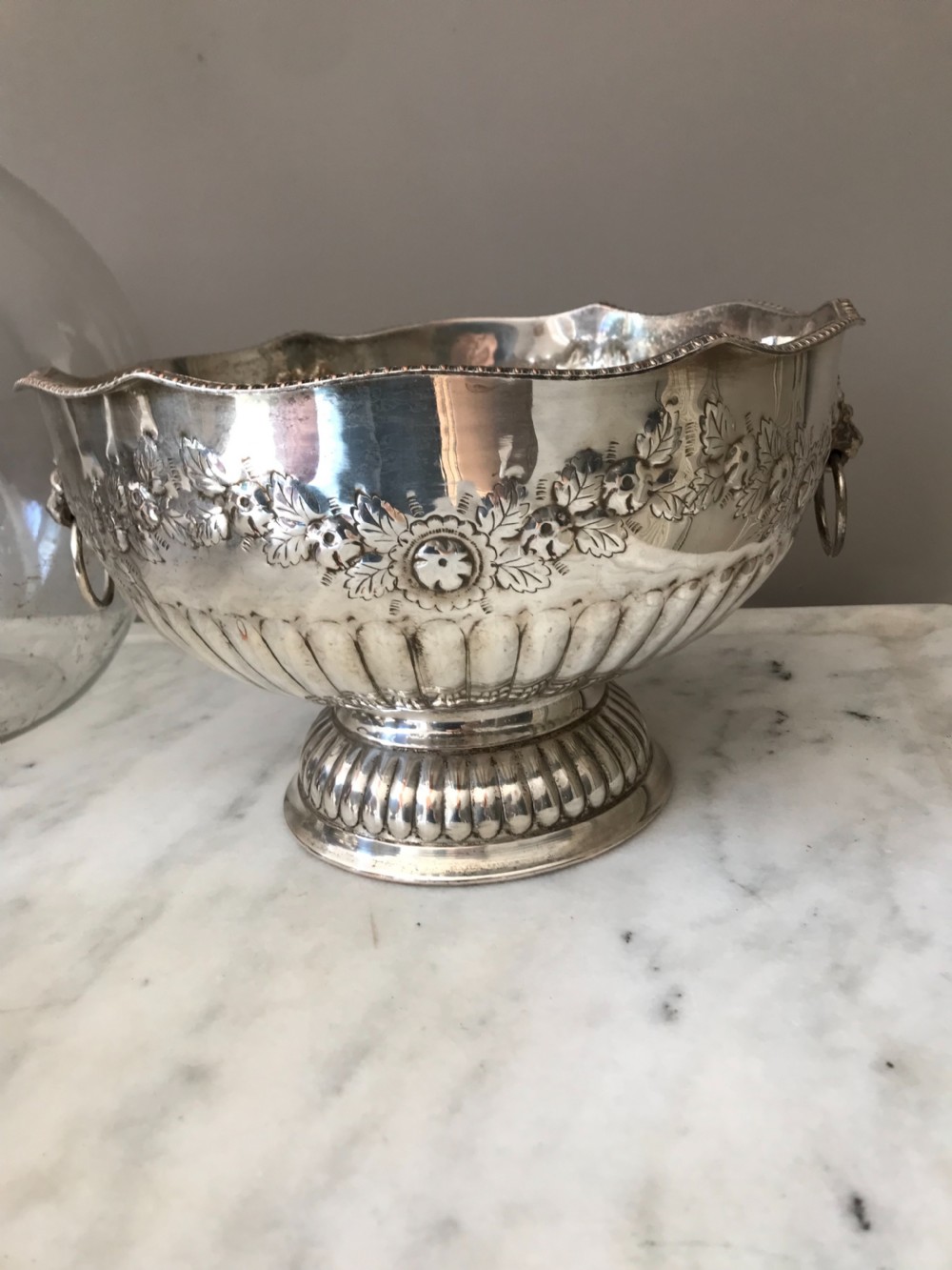 Large Victorian Silver Plated Punch Bowl View IV