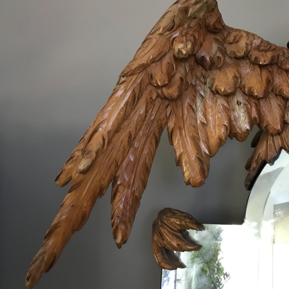 19th Century French Carved Walnut Dragon Overmantel Mirror Gabriel Viardot View II
