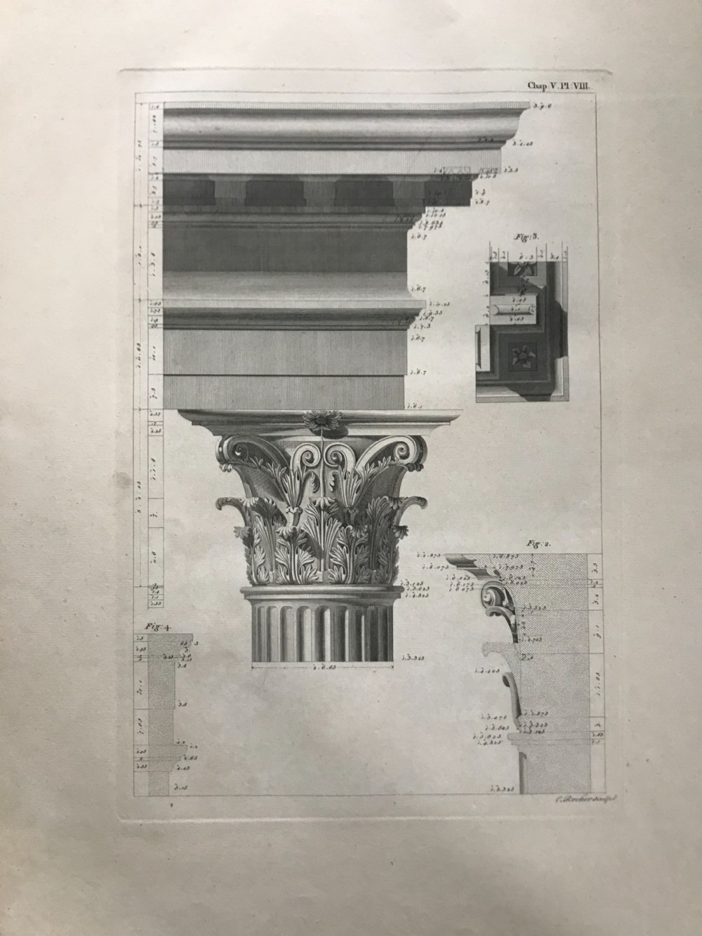 18TH CENTURY ARCHITECTURAL Engravings of the Temple of Jupiter View II