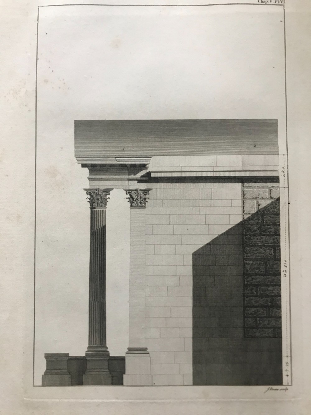 18TH CENTURY ARCHITECTURAL Engravings of the Temple of Jupiter View III