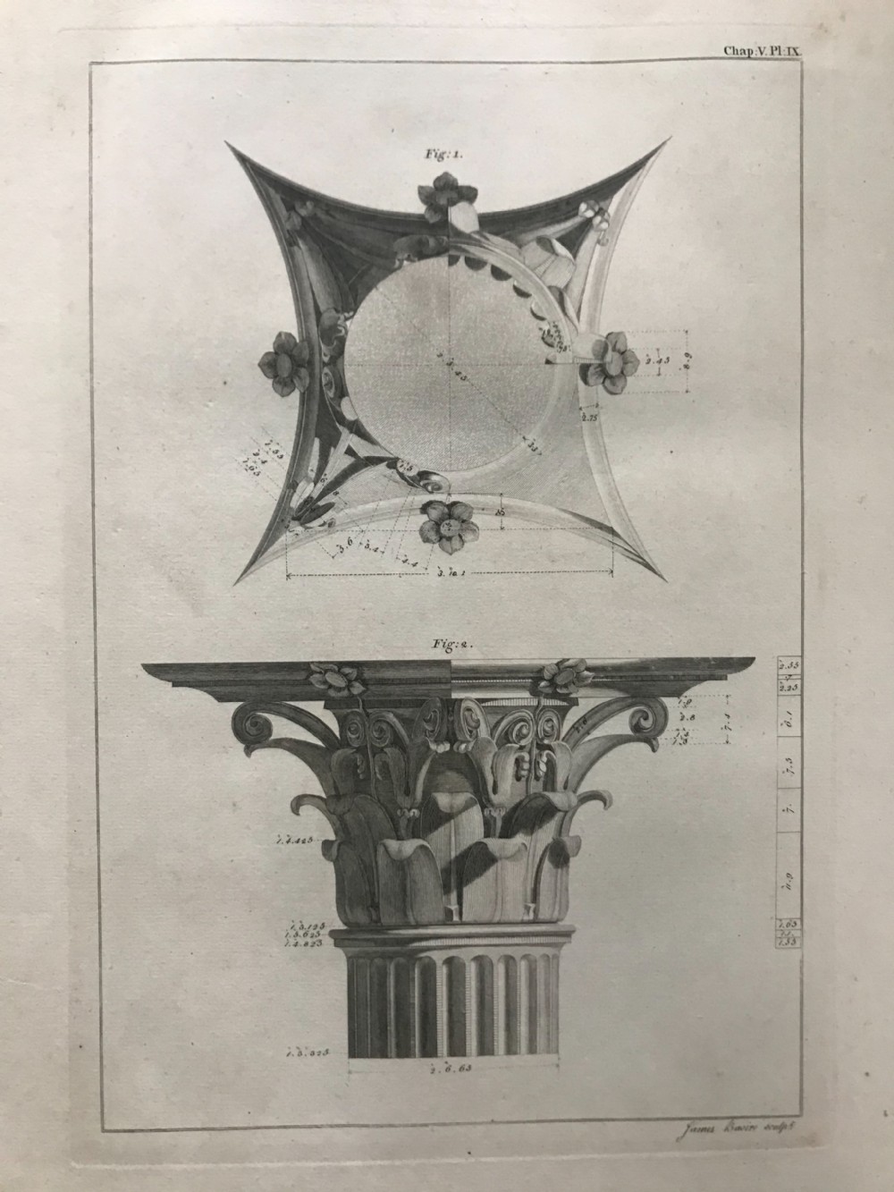 18TH CENTURY ARCHITECTURAL Engravings of the Temple of Jupiter View IV