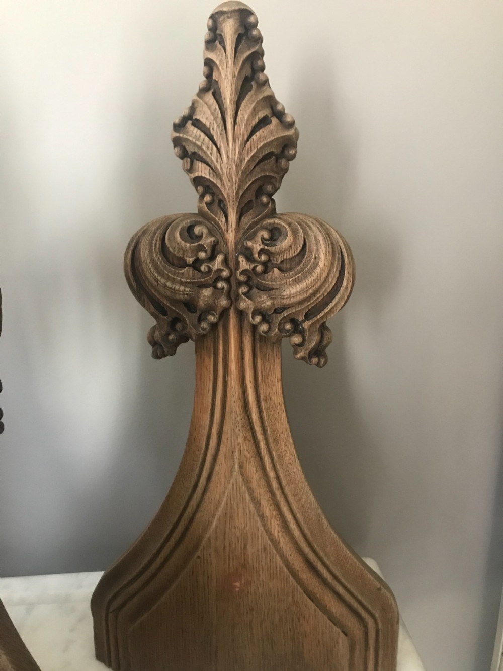 18th Century Carved Oak Gothic Poppy Head Pugin Finial