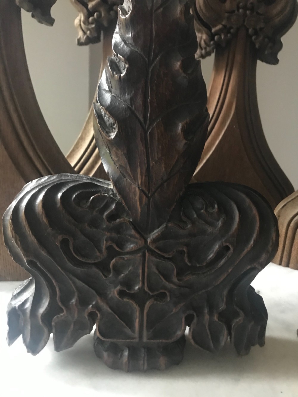 16th Century Church Carved Oak Poppy Finial View II