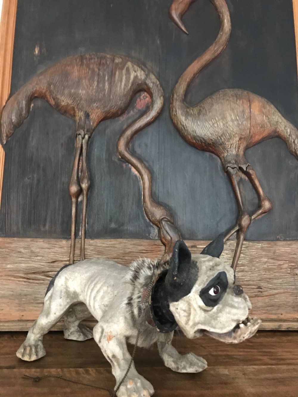 French papier-mâché Roullet & Decamps French Bulldog Growler View II