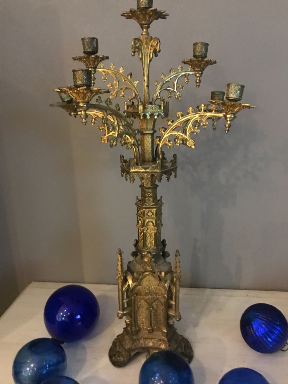 ANTIQUE Gothic Church Candelabra