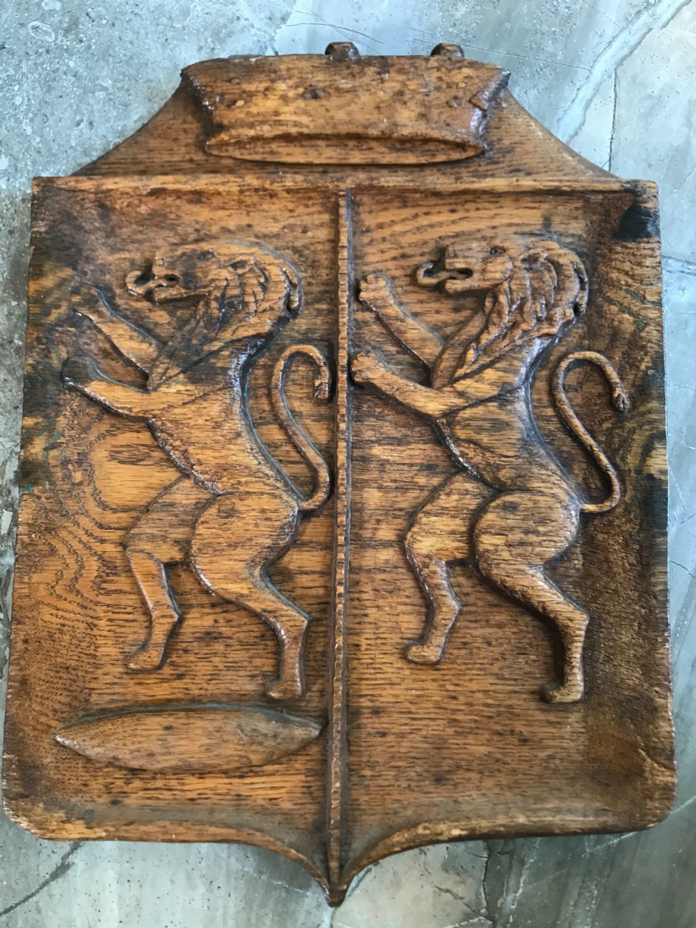 Carved Oak Heraldic Panel with Provenance