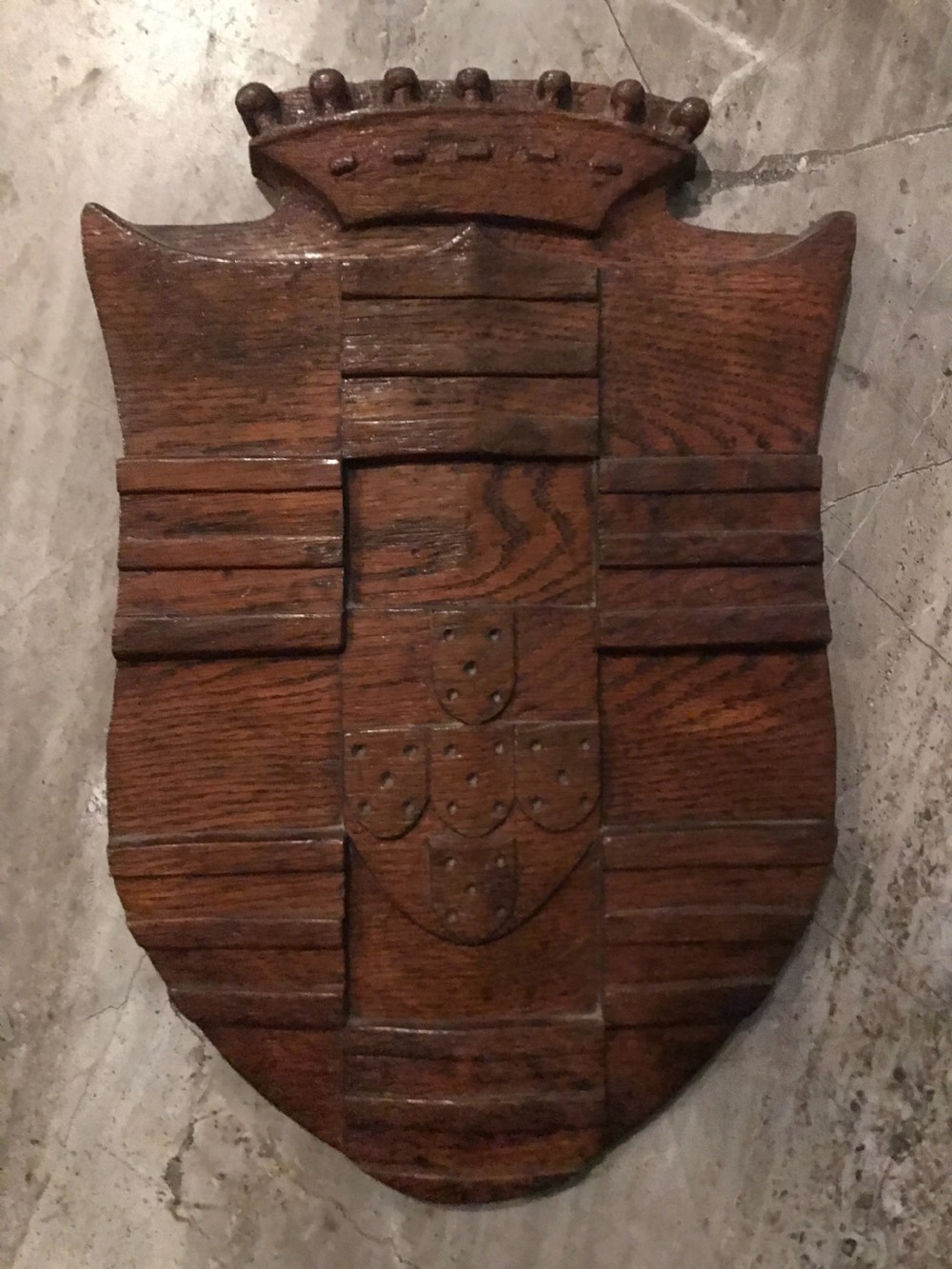 Antique Carved Oak Heraldic Panel with Provenance