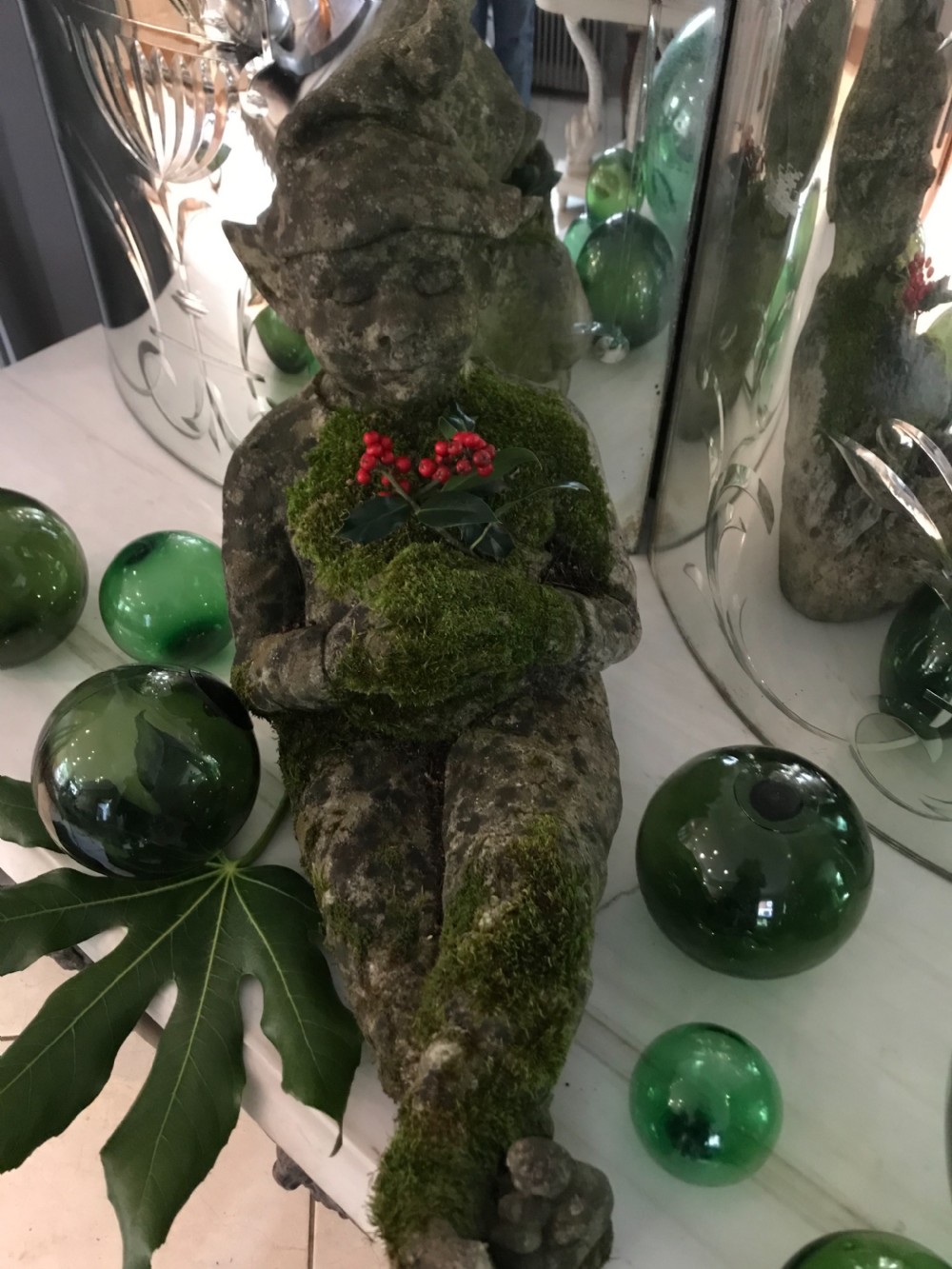 Antique Large Garden Stone Pixie View III
