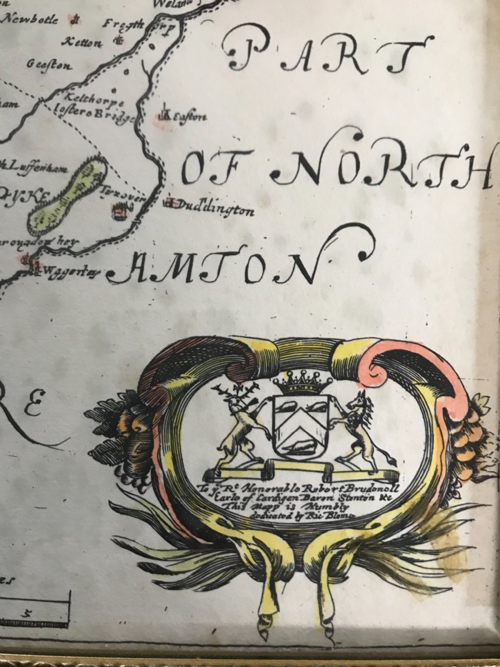 17th Century Map of County of Rutland View V