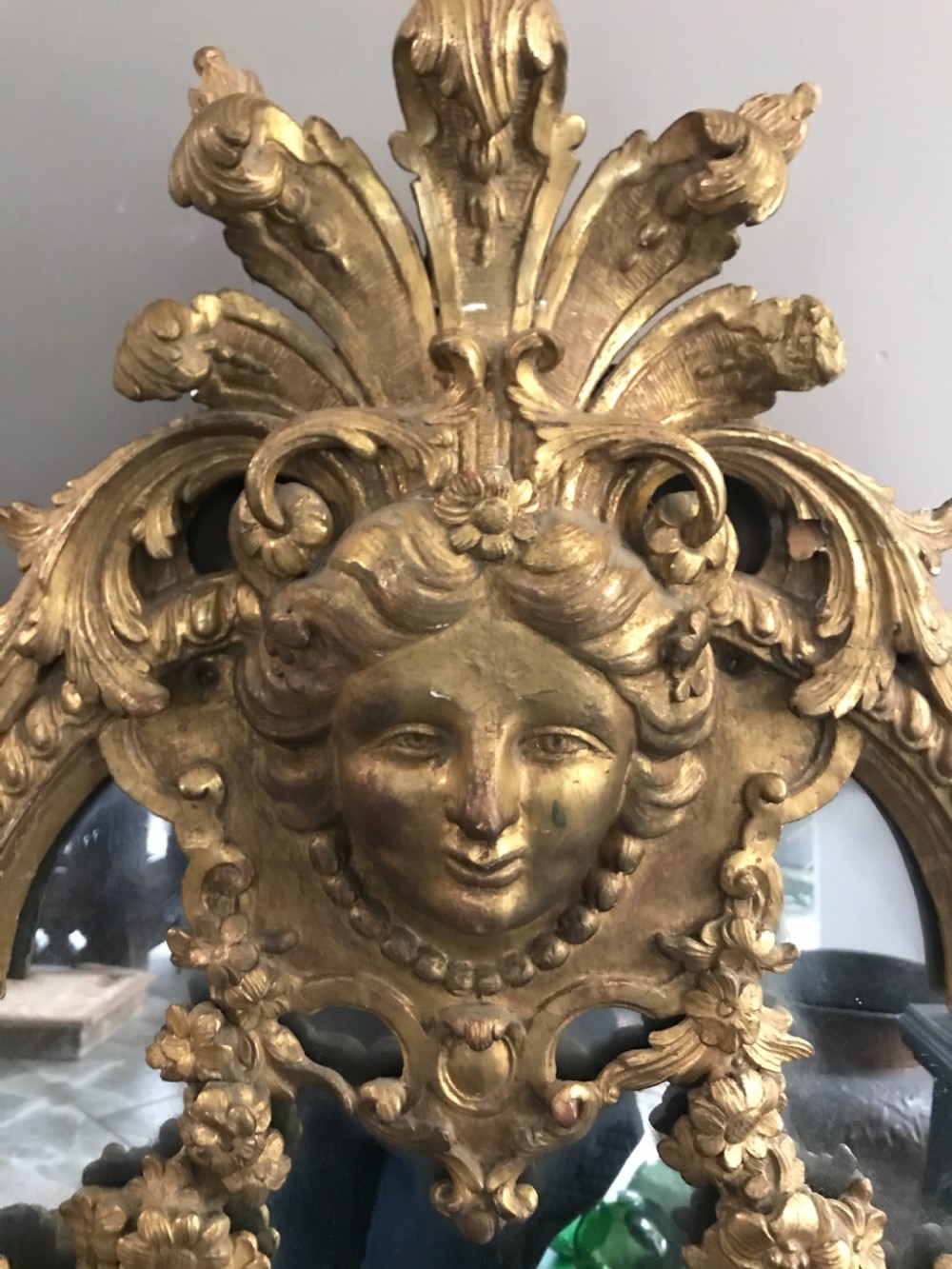 18th Century Mirror Giltwood CHIPPENDALE Style Mirror with Provenance View II