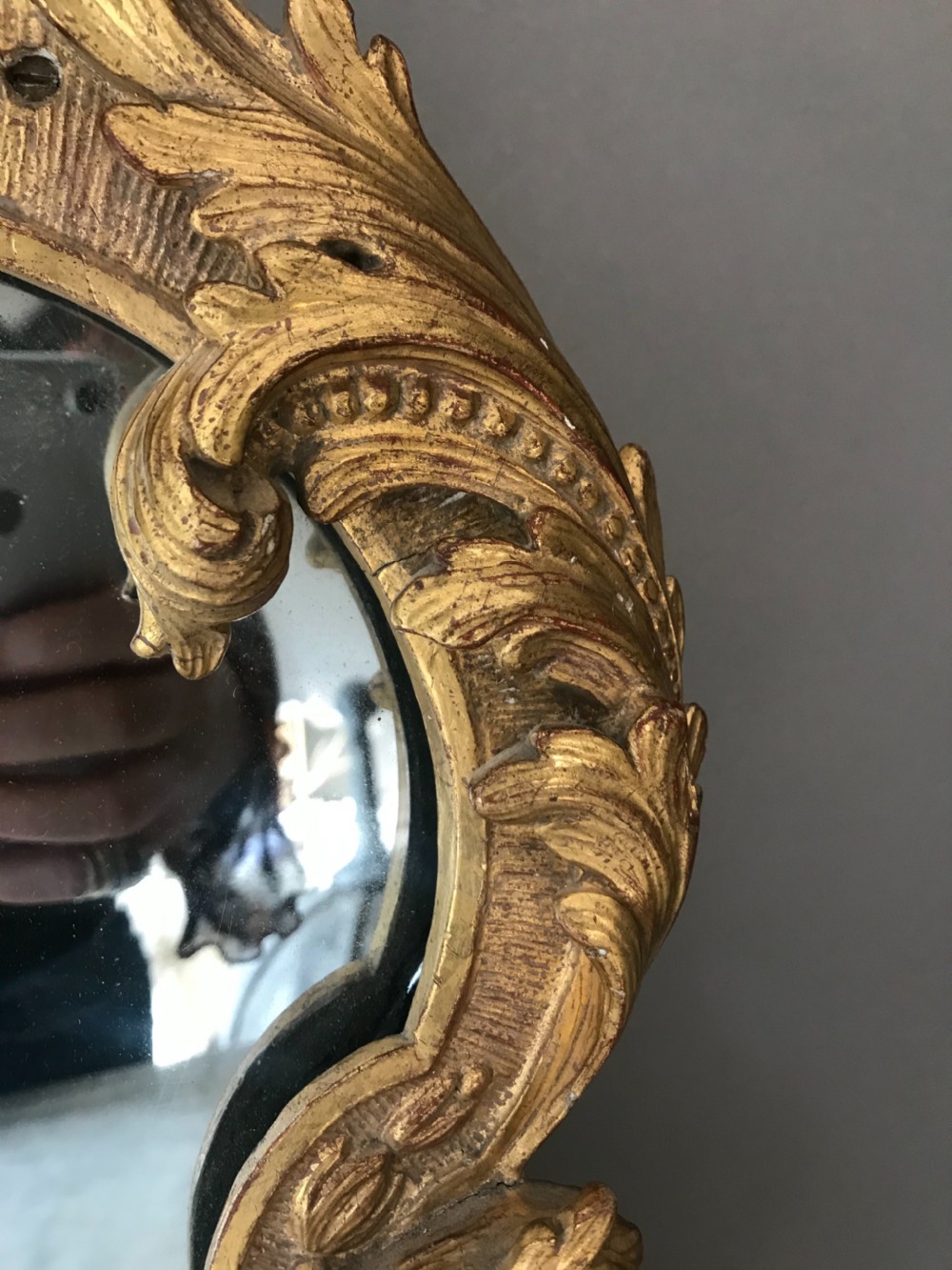 18th Century Mirror Giltwood CHIPPENDALE Style Mirror with Provenance View V