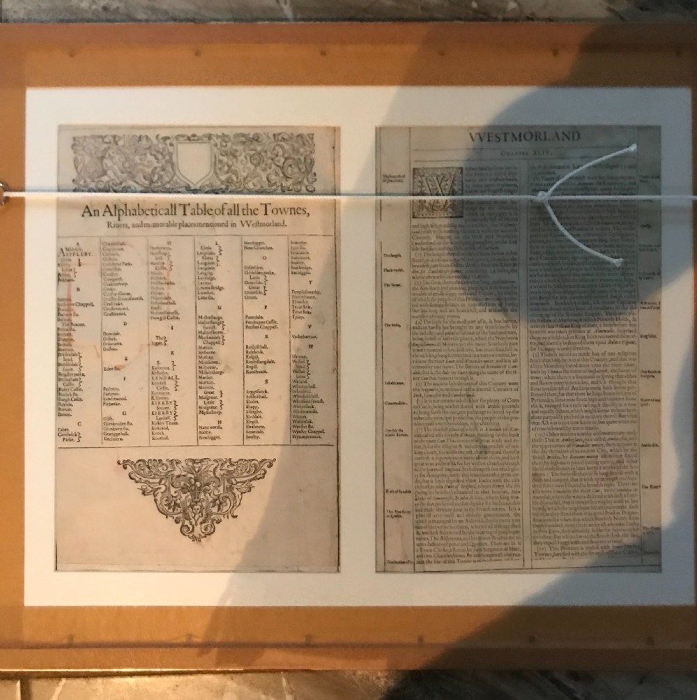 17th Century John Speed Map Westmorland and Kendale View II