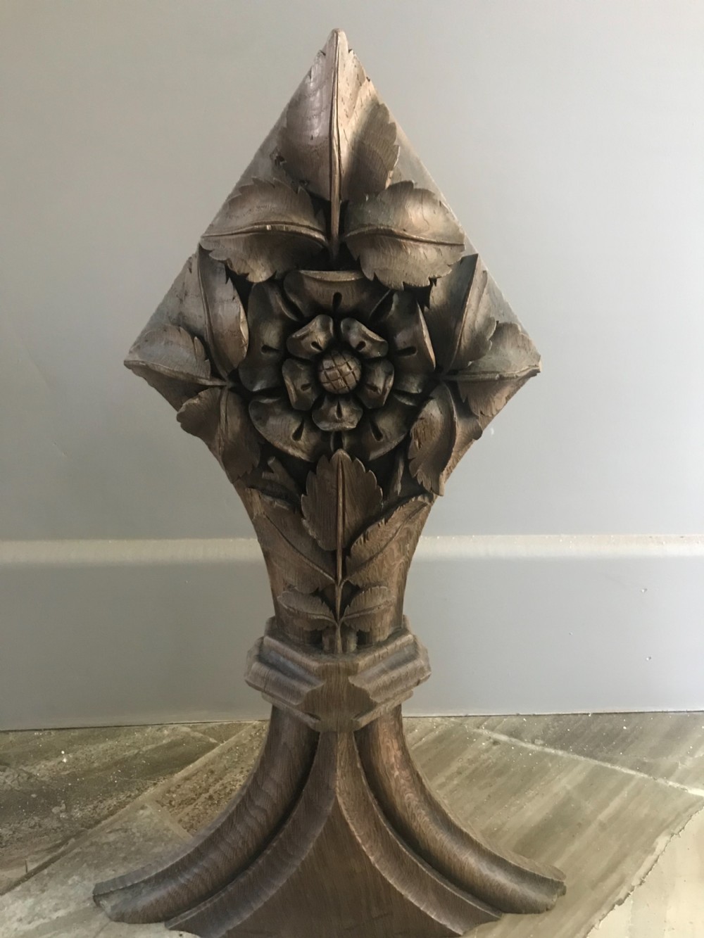 18th Century Carved Oak Tudor Rose Panel