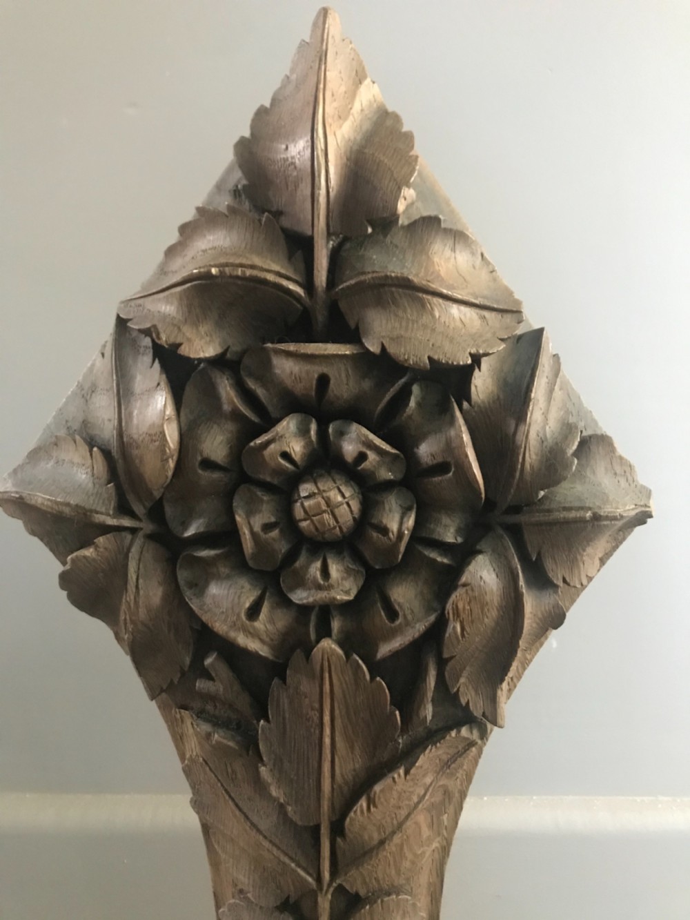 18th Century Carved Oak Tudor Rose Panel View II