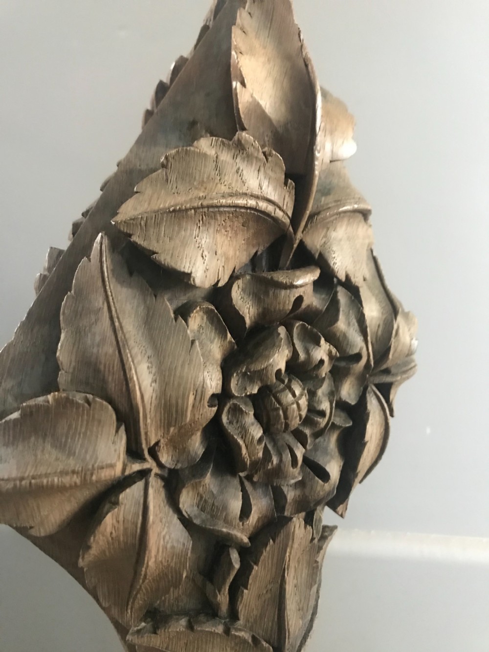 18th Century Carved Oak Tudor Rose Panel View V