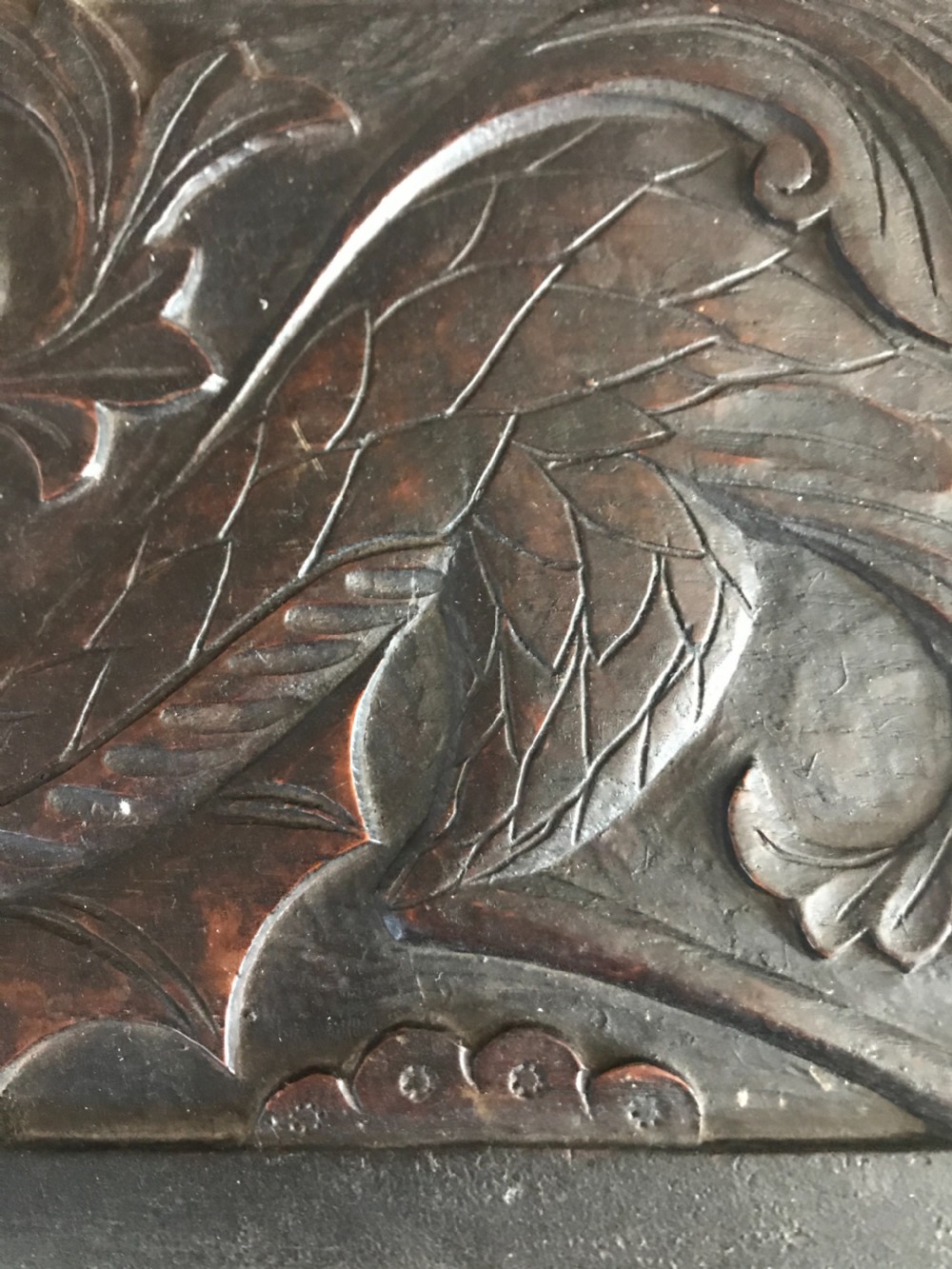 18th Century Gorgeous Carved Oak Dragon Panel. View III
