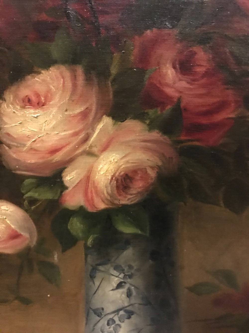 19th Century Oil Painting on canvas of rStill Life Flowers View III