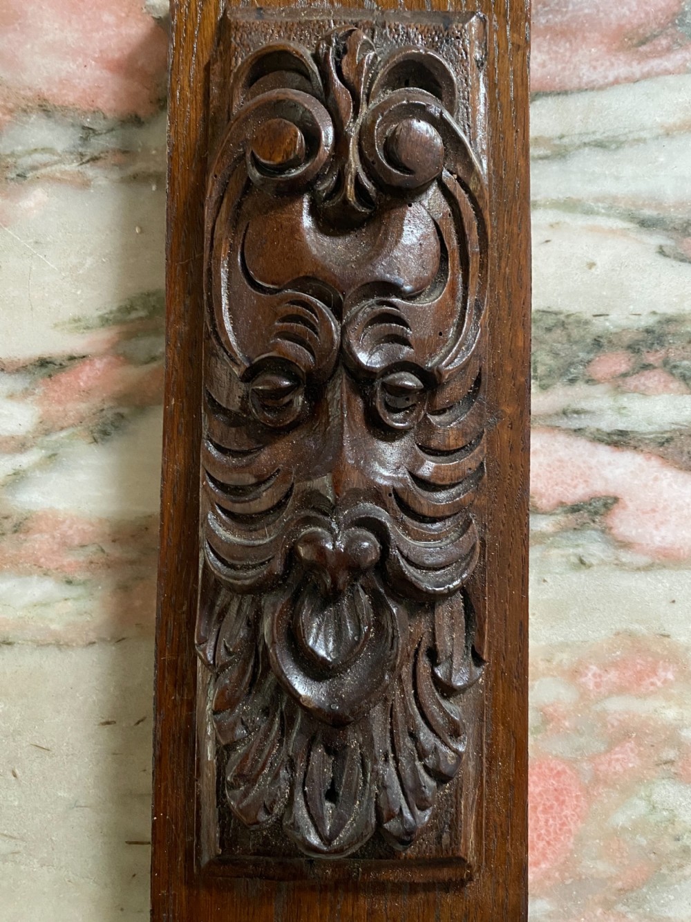 19th Century Carved Oak Green Man Panel