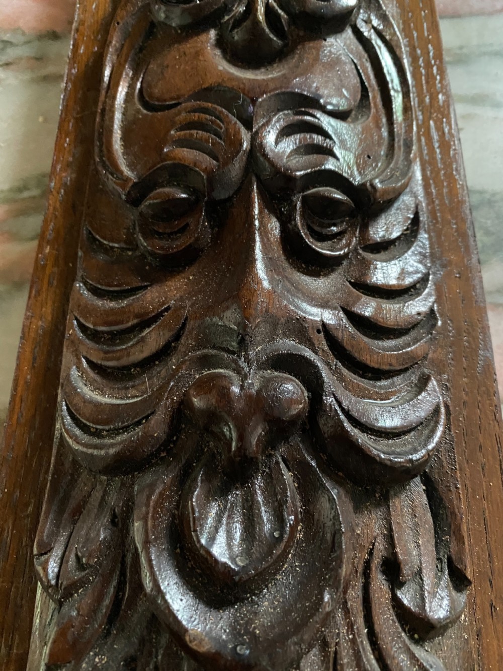 19th Century Carved Oak Green Man Panel View II